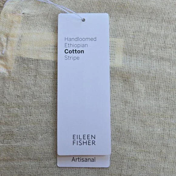 NWT Eileen Fisher Handloomed Ethiopian Artisan Cotton Scarf - Picture 8 of 16